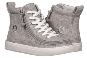 Kid's Grey Jersey/White Chambray Linen BILLY Classic Lace High