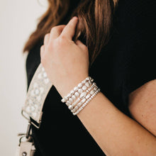 Load image into Gallery viewer, Metallic Love Multi Strand Bracelet Stack: Silver
