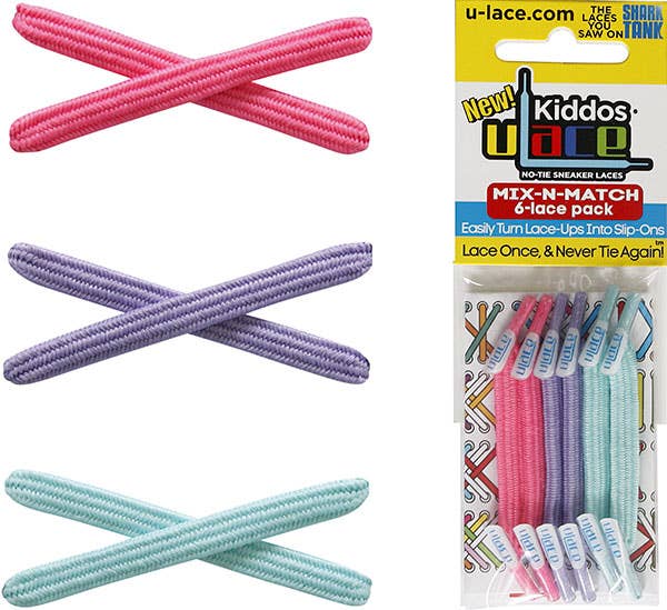 U-Lace Kiddos - No-Tie Laces - 6-Lace Pack - Pastels
